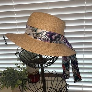 Steve Madden Straw Sun Hat. With Sash. NWT!! Beautiful!
